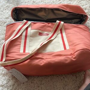 L*space brand new cooler bag in coraly pink/red and beige. Insulated.
